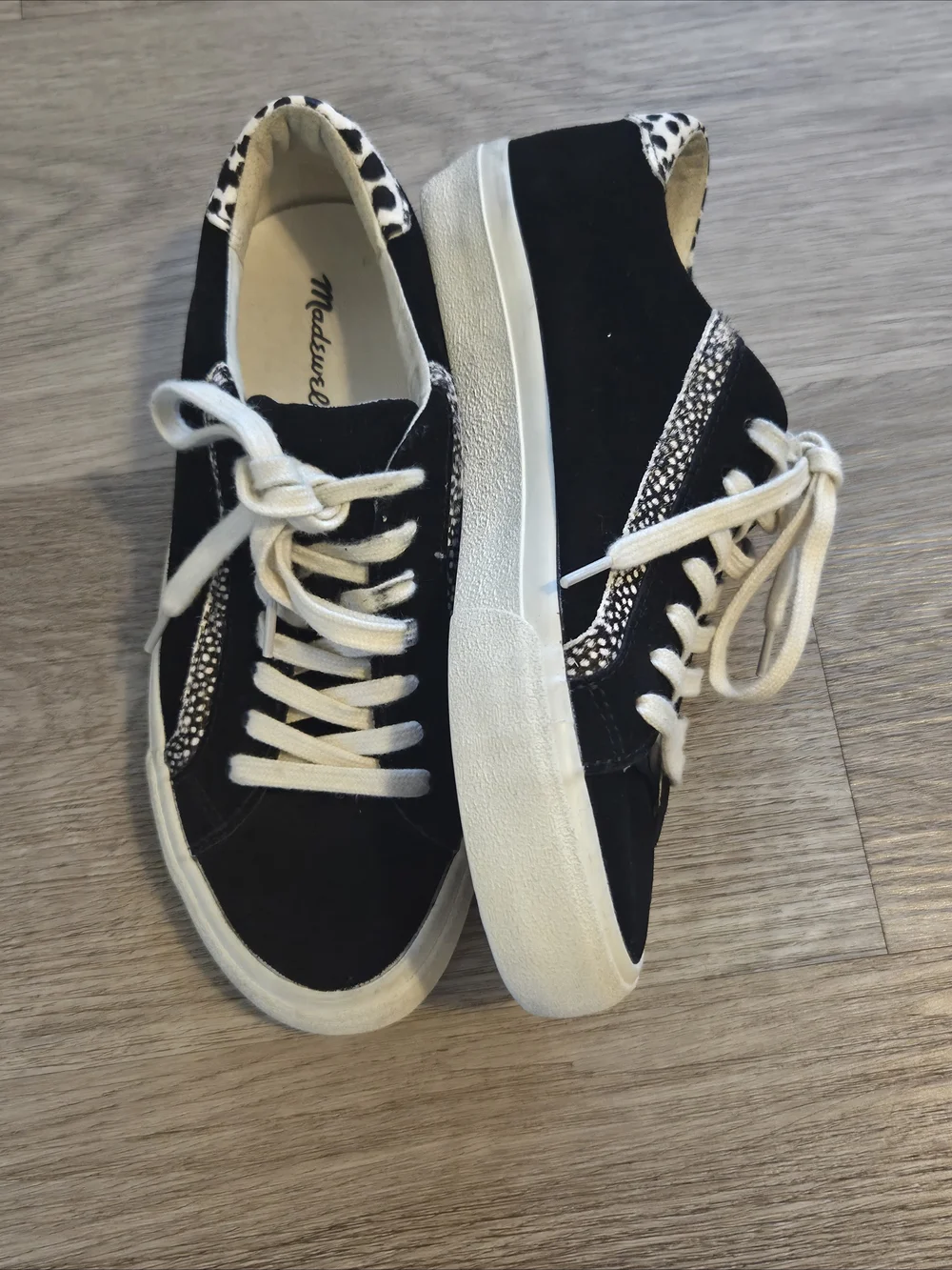 Madewell Black Suede Sneakers with White Soles